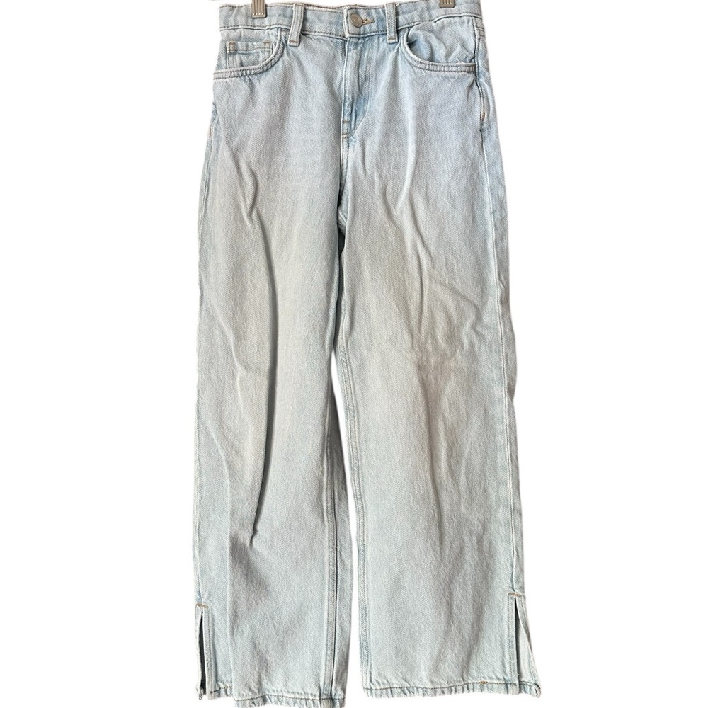 Stylish Light Blue Kids Jeans w Side Slit Blue Size 9-10